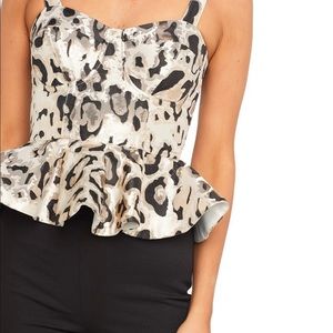 Jacquard Bustier in Animal Print XXS